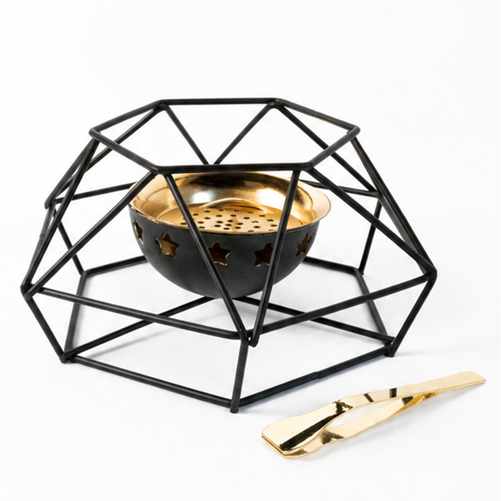 Metal Geometrik Modern Buhurdanlık